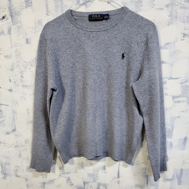 폴로 랄프로렌 그레이 메리노 울 니트 스웨터 