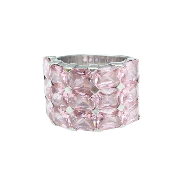 핑크 크리스탈 925 실버 반지 국내 15호