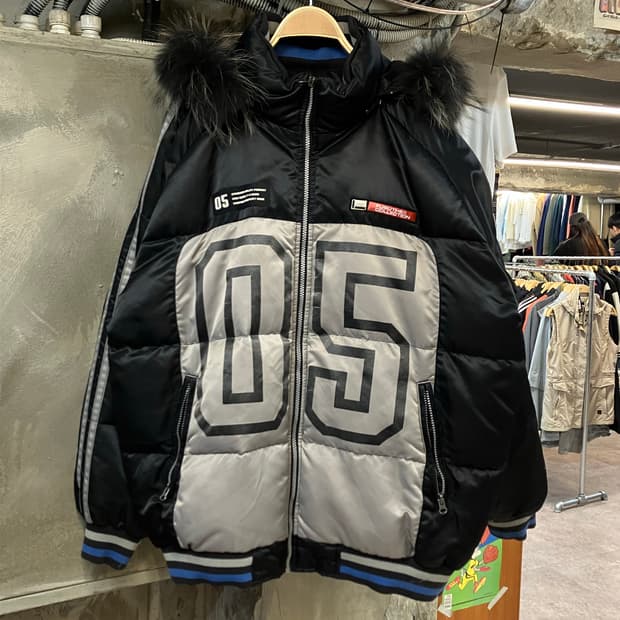 후부 레이싱 덕다운 패딩 블랙 XL #csz2126