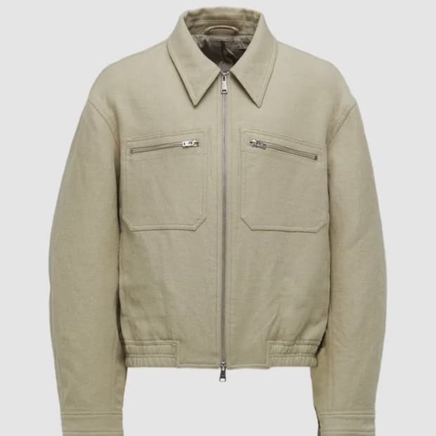 쿠어 울 린넨 블렌드 더블 집 포켓 점퍼(샌드베이지) S 새상품