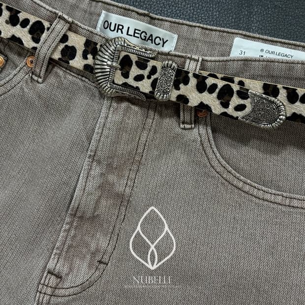🌗 Leopard western belt / 호피 송치털 웨스턴 벨트