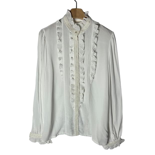 [JPN] 빈티지 프릴 클래식 블라우스