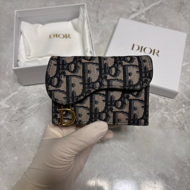 [S급] 디올 새들 블룸 오블리크 카드지갑