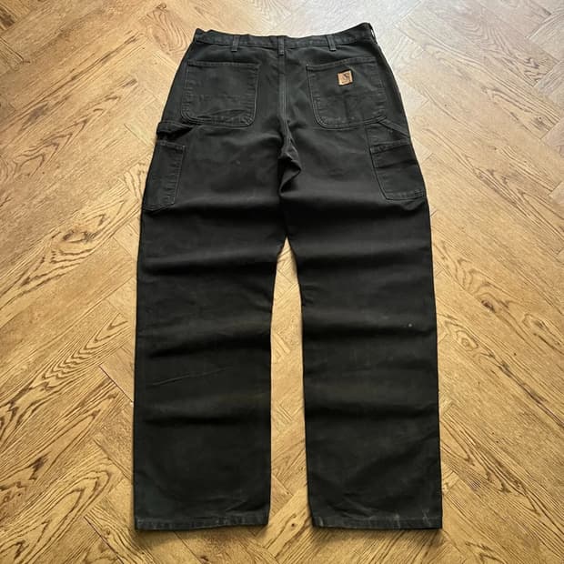 [34]칼하트 USA 덩가리핏 빈티지 워싱 블랙 카펜터 워크 펜츠