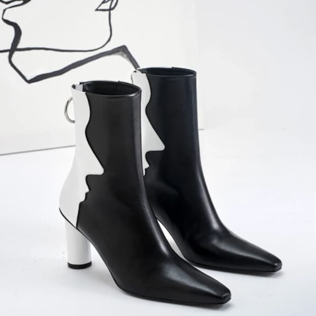 Morden alchemist 배색 앵클부츠