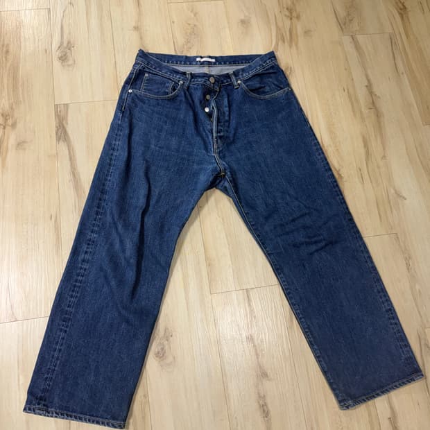 하츠키 와이드 테이퍼드 데님 유즈드 블루  4사이즈