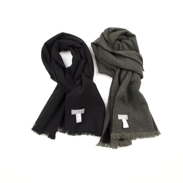 (새상품)Magaret howell 울 머플러 블랙/올리브