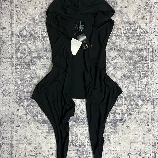 Grunge draped hoodie vest