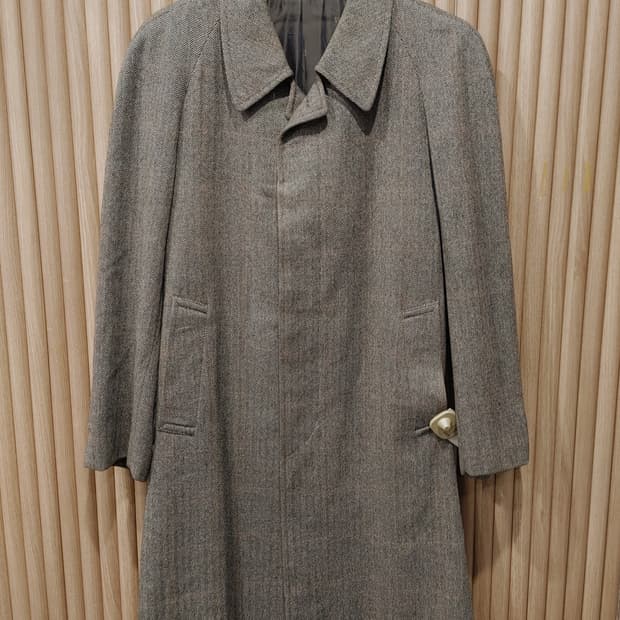 무배) 닥스 헤링본체크 울 코트 - M