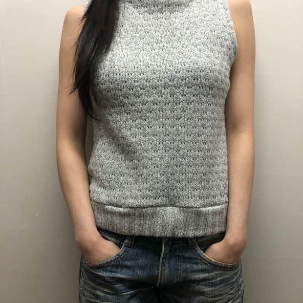 빈티지 라이트 그레이 니트 베스트
