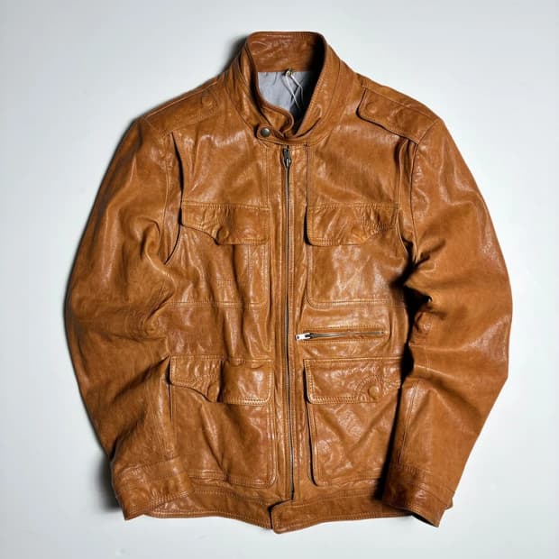 커스텀멜로우 10FW 4포켓 하이넥 양가죽 자켓 R1384