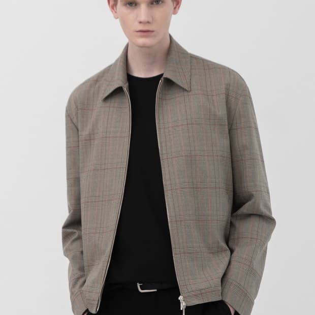 새상품 드로우핏 체크 크리드 세미오버 트러커자켓