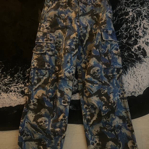 ERL 스컬프린트 카고팬츠