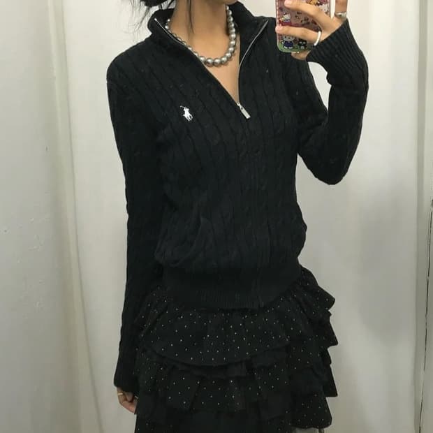 폴로 니트 집업