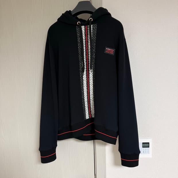 버버리 모노그램 블랙 후드티 L