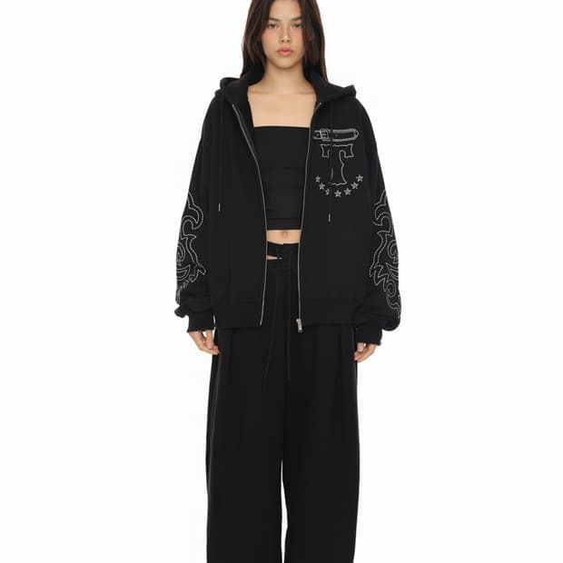 (오늘만 최저가) (택O) 투머치택스 웨스턴 스티치 후드집업