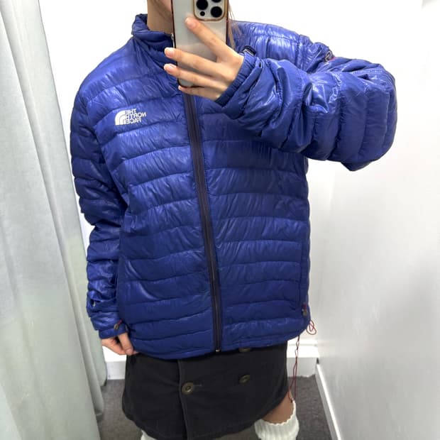 노스페이스 800 블루 경량패딩