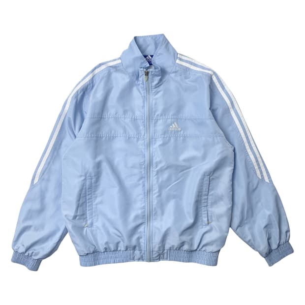 [중고] 아디다스 삼선 바람막이 하늘색