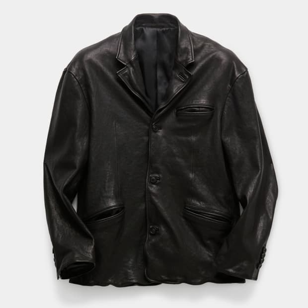 쿠어 램스킨 워시드 쓰리 버튼 블레이저 (블랙) L