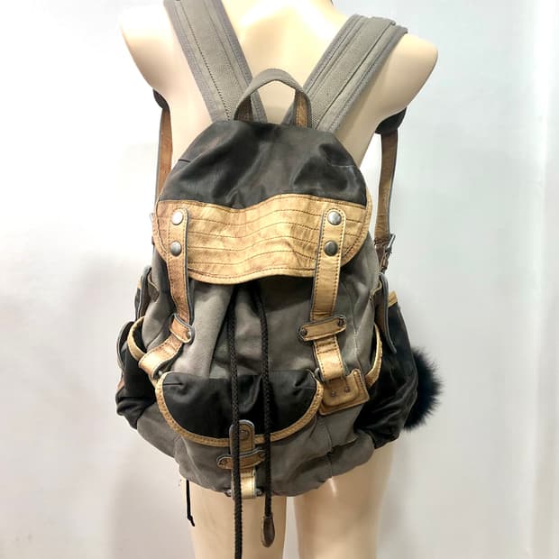leather canvas backpack