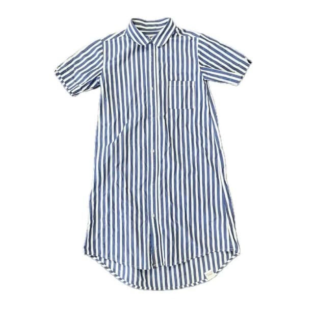 [빔즈보이] 스트라이프 반팔 셔츠 원피스