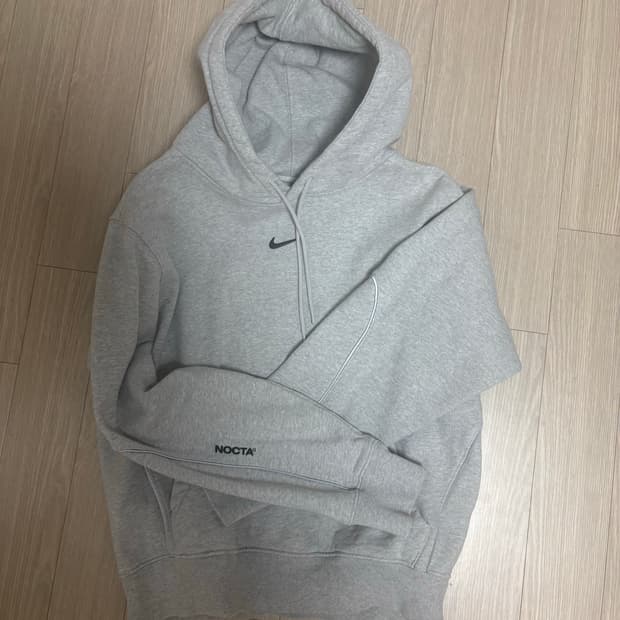 나이키 x 드레이크 녹타 카디널 스탁 에센셜 후드 그레이 m