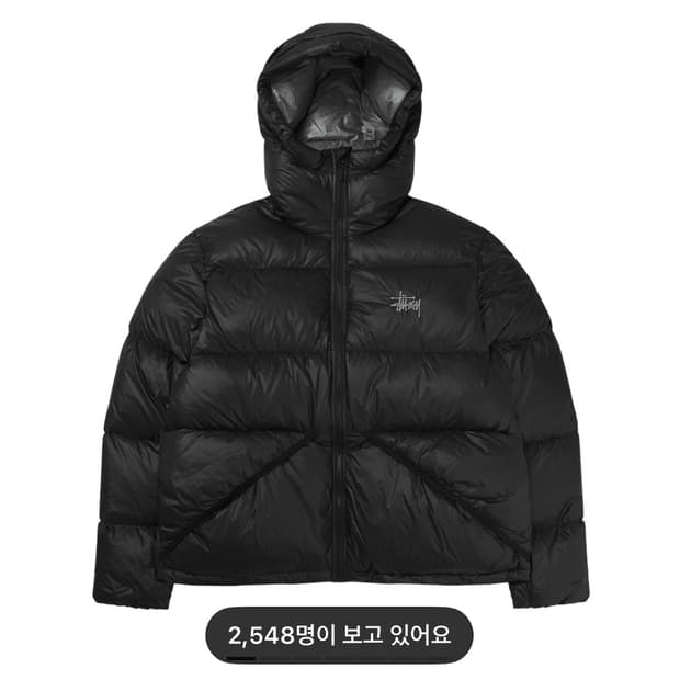 [S] 스투시 다운 파카 마이크로 립스탑 블랙