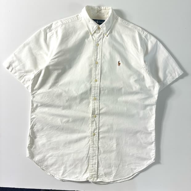 Polo  폴로 랄프로렌 자수 코튼 화이트 반팔 셔츠 