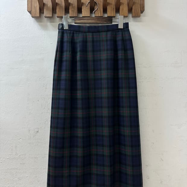 일본빈티지 NewYorker 뉴요커 뉴 울 100% 타탄체크 랩 스커트