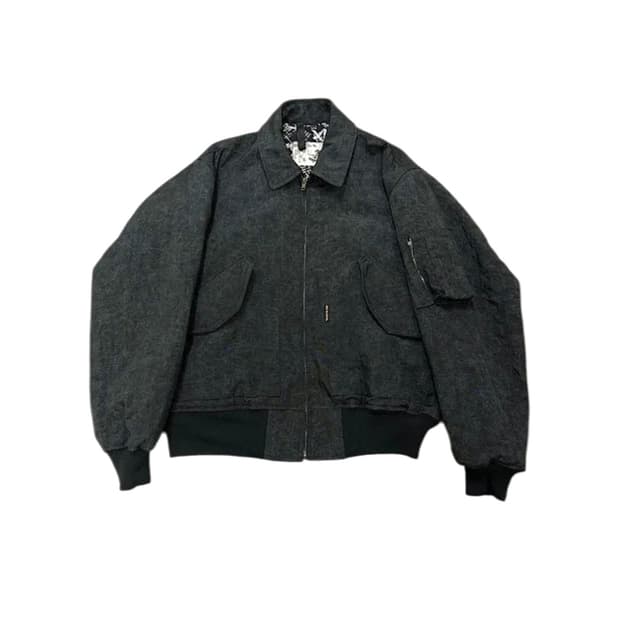 빈티지 봄버 블루종 자켓 블랙