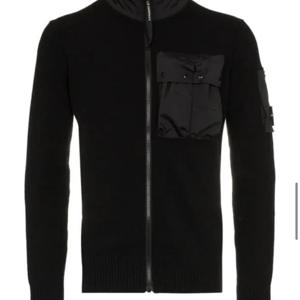 씨피컴퍼니 메리노 울 탄창 집업 블랙