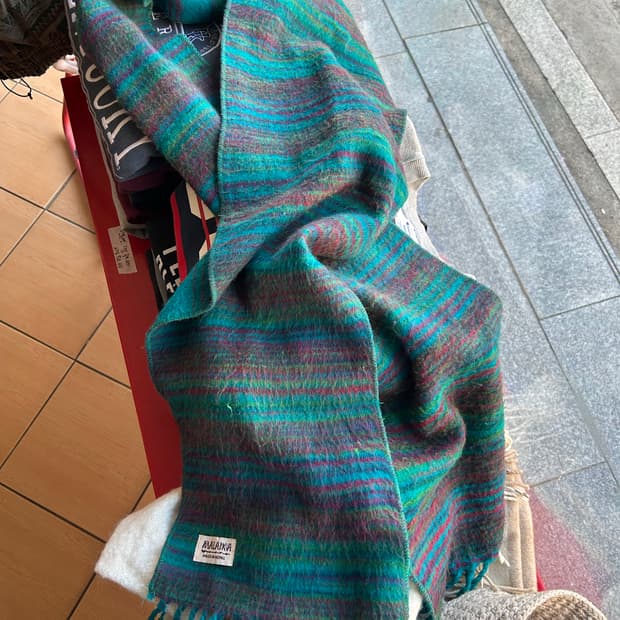 빈티지 멀티컬러 울 머플러