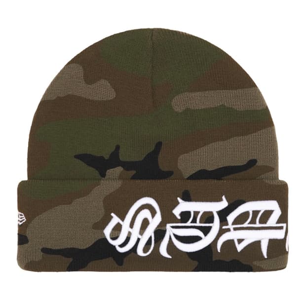 슈프림 뉴에라 블랙레터 비니 우드랜드 카모 - 25SS