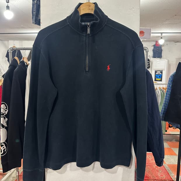 폴로 반집업니트