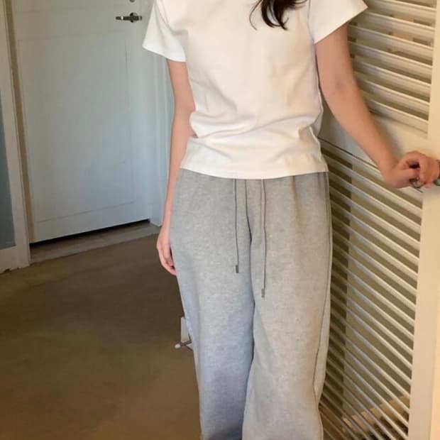 피터앤웬디 윈터 스쿱 조거팬츠 그레이 (기모 안감, 뒷주머니 있음)