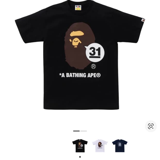 베이프 31주년 에이프 헤드 티셔츠 블랙