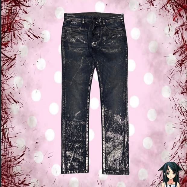 10's John Galliano Coated Denim Pants