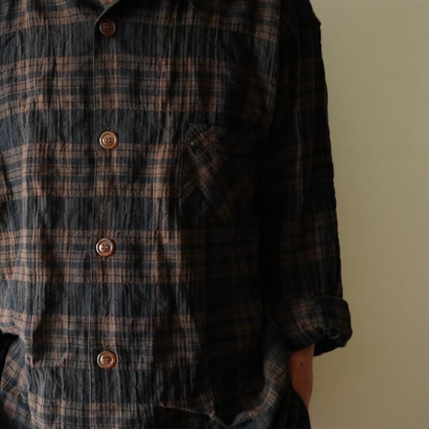 [L]워드로브41 ville check shirts bk/brown