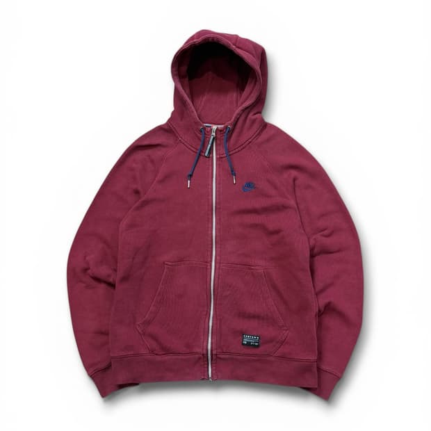 Nike 버건디 FCB 백로고 코튼 후드집업