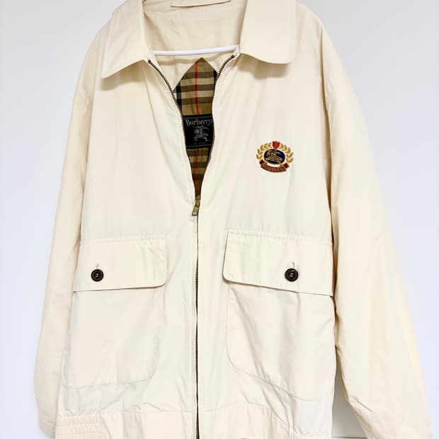 버버리 90s USA 크레스트 자수 헤링턴 자켓 / 봄 아우터
