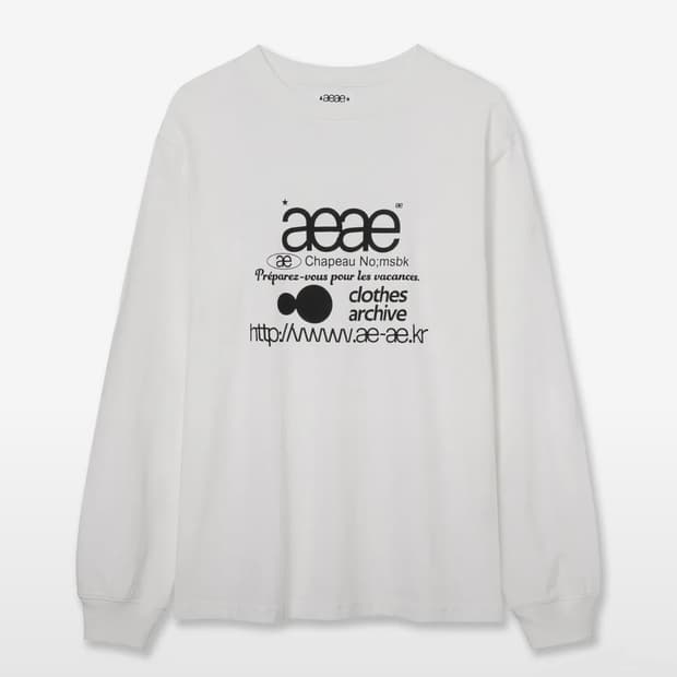 Aeae 웹 로고 롱슬리브 화이트