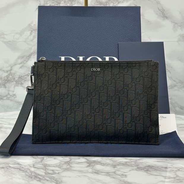 [풀구성] 디올 A5 오블리크 클러치백 블랙