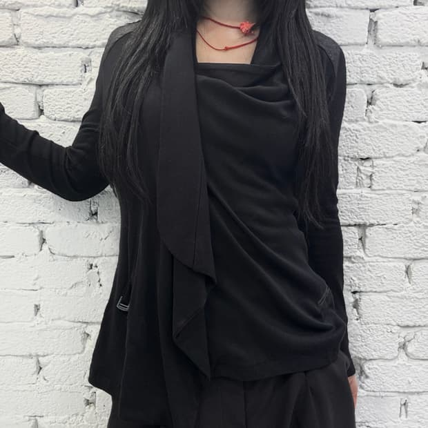 Asymmetric Drape Wrap Cardigan