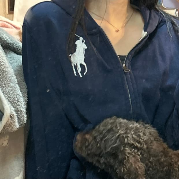 (유일매물) 폴로 빅포니 후드집업 네이비 랄프로렌 희귀