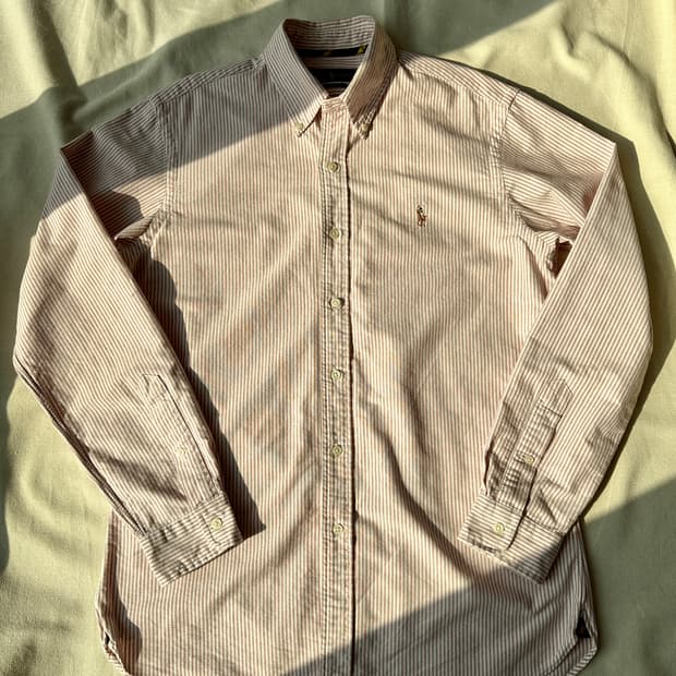 폴로 랄프로렌 핑크 스트라이프 옥스포드 버튼다운 셔츠 M