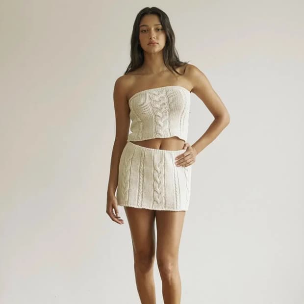 쓰리타임즈 보니 니트 탑