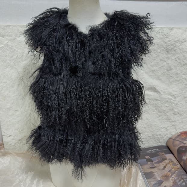 빈티지 고딕 양털 토스카나+토끼털 조끼 베스트