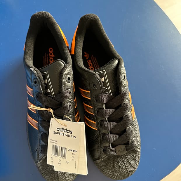 아디다스 슈퍼스타 블랙/오렌지 270 프리미엄가죽