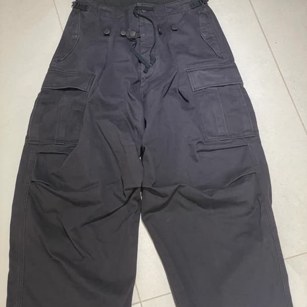 캐피탈 kapital 24fw 헤비드릴 점보 카고 팬츠 블랙 2사이즈
