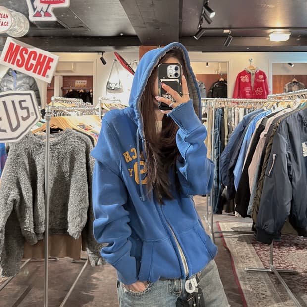 아베크롬비 로고 빈티지 y2k 후드집업 M